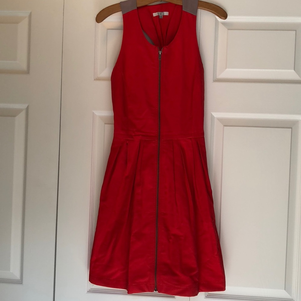 Red fit and flare racer back dress